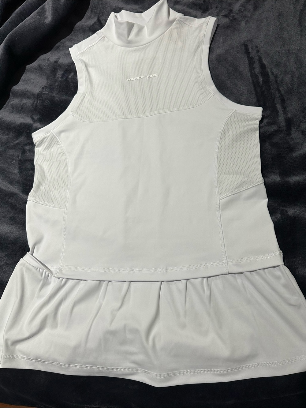 White Sleeveless Athletic top  with Pleated Skirt